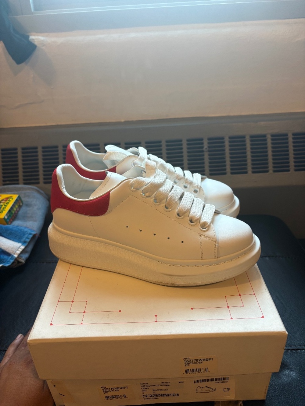 (Authentic) Alexander McQueen Sneaker Pelle Shoes (Red)